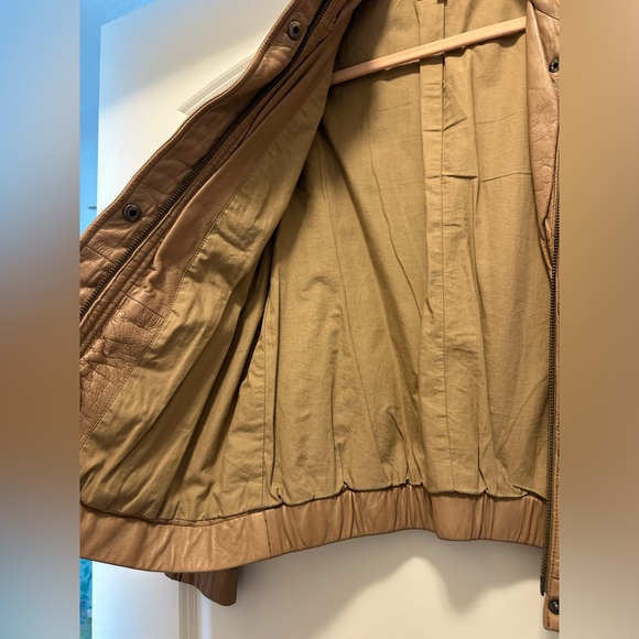 VINCE VINTAGE TAN LEATHER UTILITY JACKET - Picture 8 of 14